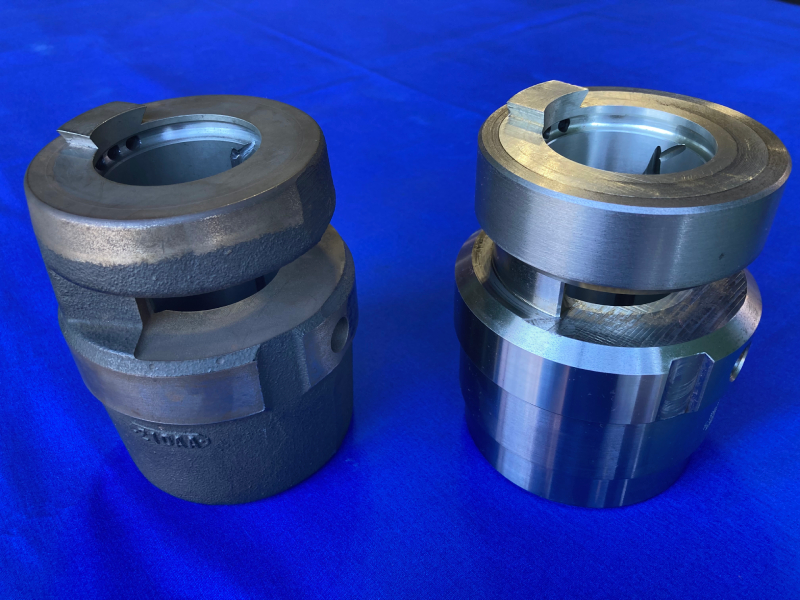 Elevator bearing, legacy cast iron version versus current steel version